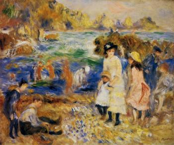 Pierre Auguste Renoir : Children by the Sea in Guernsey